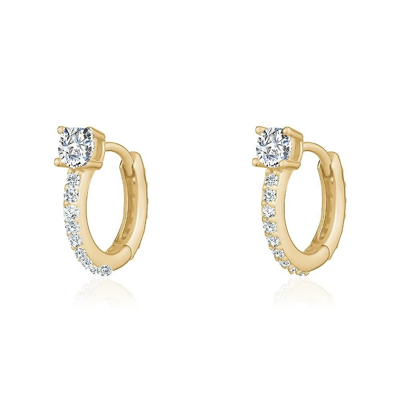 Luxury Designs Cerceaux de Zircone Cubique plaqué en Or jaune