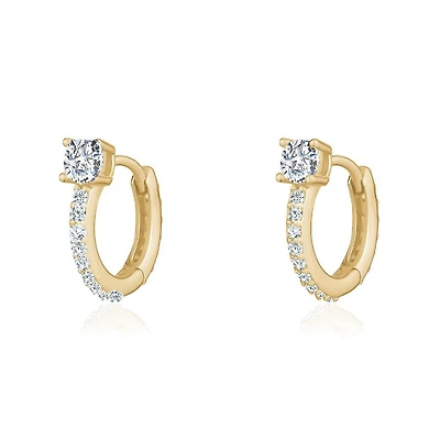 Luxury Designs Cerceaux de Zircone Cubique plaqué en Or jaune