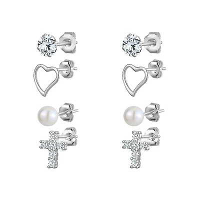 Luxury Designs Set de 4 boucles d'oreilles