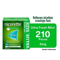 Nicorette Peppermint Gum, 4 mg, Quit Smoking, Nicotine Gum, Smoking Cessation Aid, NRT, Reduce Cravings, 210 Count