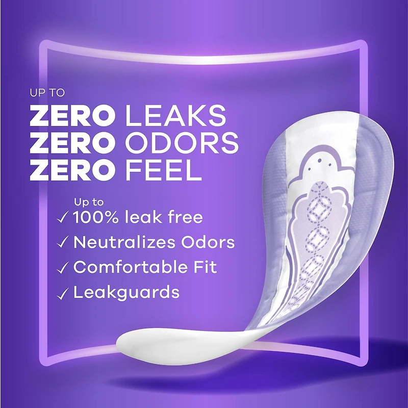 Always Discreet Incontinence Panty Liners for Bladder Leaks, 2 Size, Very Light Absorbency, Long Length