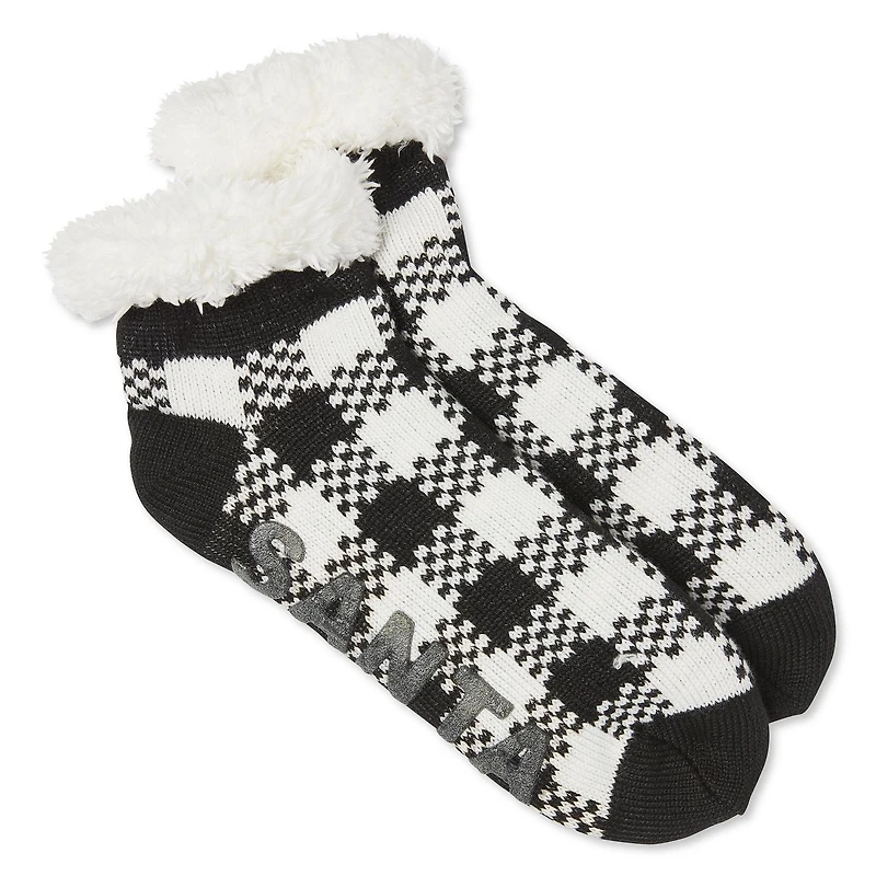 George Women's Santa Cozy Slipper Socks
