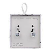 Luxury Designs Boucles d'oreilles dormeuses en argent 6 mm Mystique en forme de cœur et CZ
