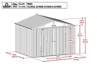 Abri de rangement en acier Arrow Elite, 3 x 2,4 m Gris bleu