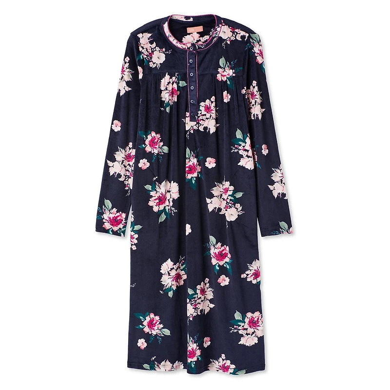 Chemise de nuit en velours Iyla pour femmes Tailles P-TG