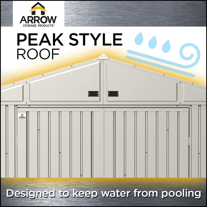 Abri de rangement en acier Arrow Elite, 3 x 2,4 m Gris bleu