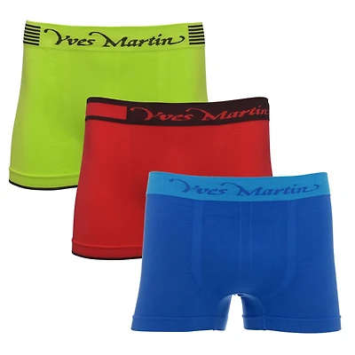 Caleçons boxers Yves Martin sans couture unis pour hommes