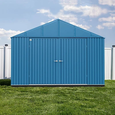 Arrow Elite 12 x 14 x 8 ft Blue Grey Steel Storage Shed