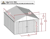 Arrow Elite 12 x 14 x 8 ft Blue Grey Steel Storage Shed