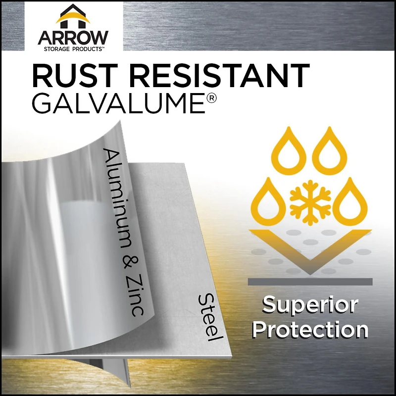 Arrow Elite 12 x 14 x 8 ft Blue Grey Steel Storage Shed