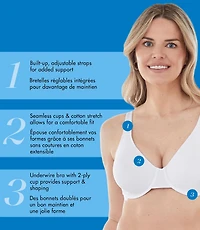Bestform 9700100 Soutien-gorge t-shirt extensible en coton non doublé avec soutien à armatures Tailles 34B 42C