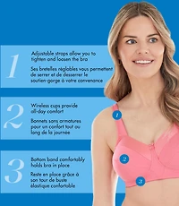Bestform 9706715 Satin Trim Wireless Cotton Bra with Unlined Cups