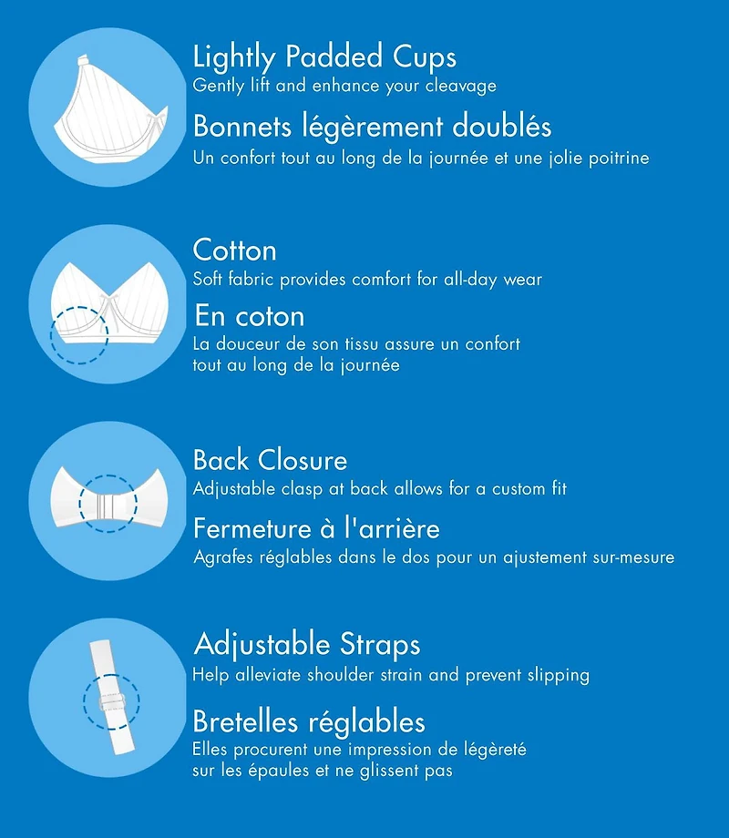 Bestform 97086248 Soutien-gorge sans armatures en coton rayé avec bonnets légèrement doublés Tailles 34A-42C