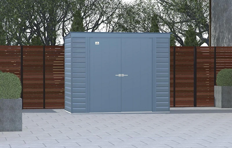 Arrow Select Steel Storage Shed Steel Storage Shed, 8x4, Blue Grey