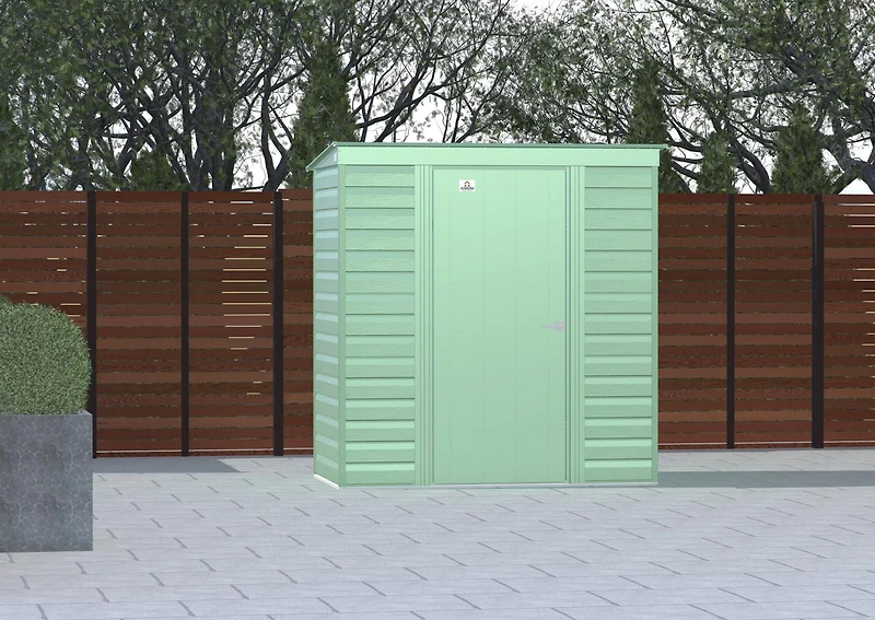 Arrow Select Steel Storage Shed Steel Storage Shed, 6x4, Sage Green