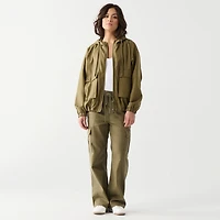 DV Veste à manches longues avec capuche à cordon de serrage et grandes poches cargo