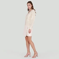 DV L/S knit cardigan with buttons and embroidered flowers