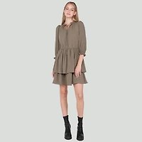 DV Mini-robe à manches trois quarts et col en V