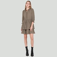 DV Three quarter sleeve, V-neck mini dress