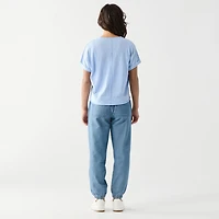 DV A loose fitting, rolled cuff S/S shirt with button up front