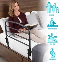 Stander 30 inch Bed Rail for Seniors, Adjustable Bed Assist Rails for Elderly Adult Support