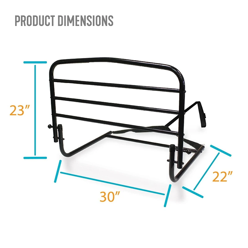 Stander 30 inch Bed Rail for Seniors, Adjustable Bed Assist Rails for Elderly Adult Support