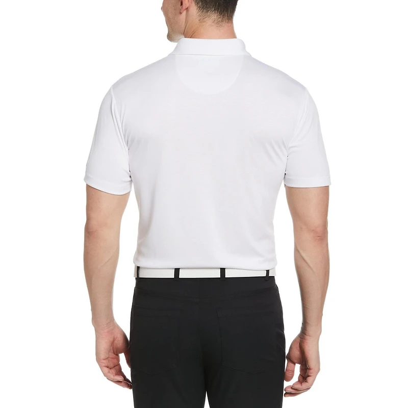 PGA TOUR Course Essentials Men's Easy Care Solid Golf Polo Shirt, PGAT