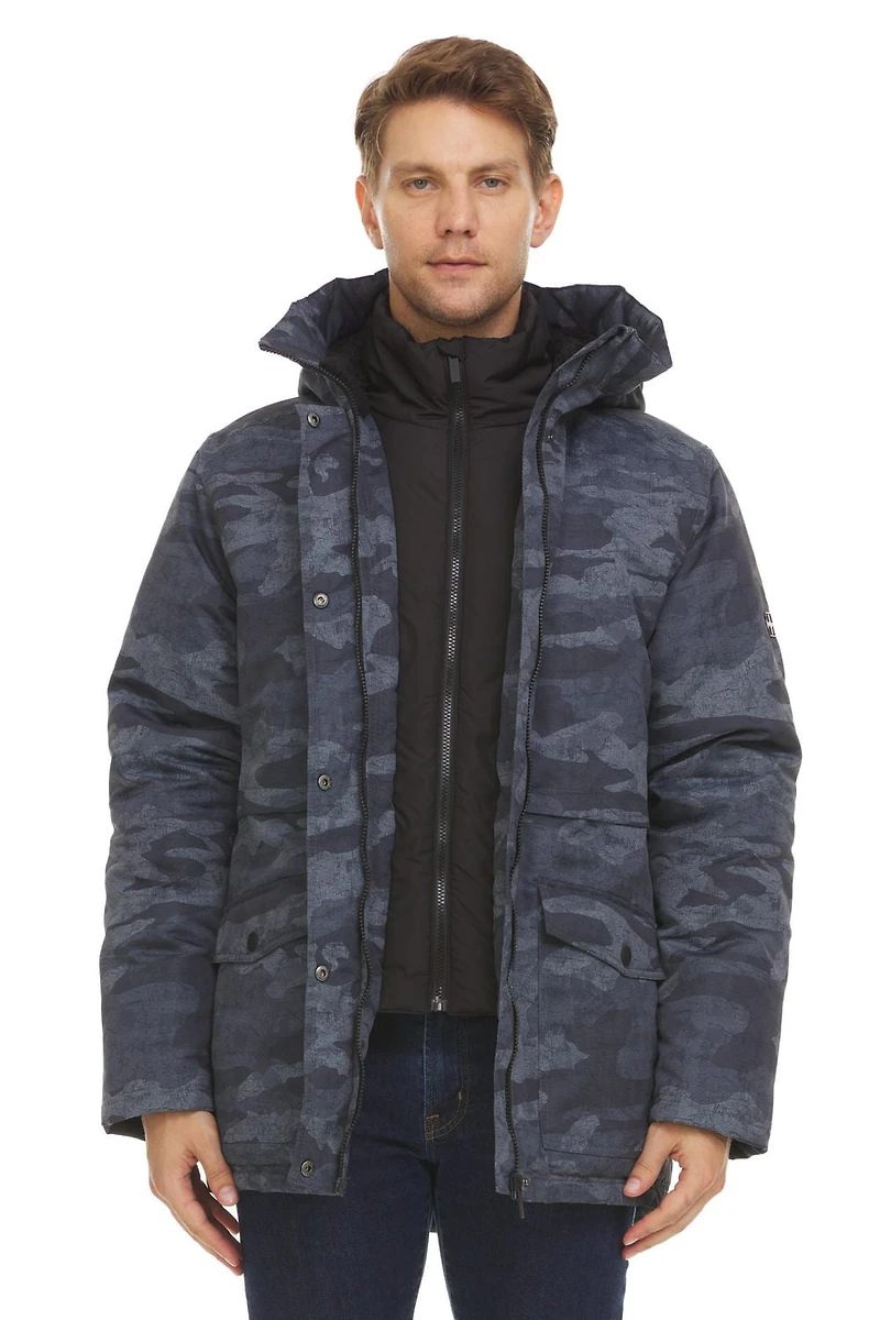 Swiss Tech Men's Hooded Utility Parka Jacket