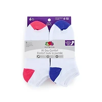 Fruit of the Loom Women's 6 Pair Low Cut Socks, Sizes 4-10