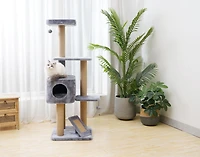 Vibrant Life 5-Level Cat Tree Tower with Condo and Natural Jute Scratching Posts and Pad, 55 Inch with Solid Condo