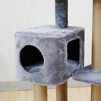 Vibrant Life 5-Level Cat Tree Tower with Condo and Natural Jute Scratching Posts and Pad, 55 Inch with Solid Condo