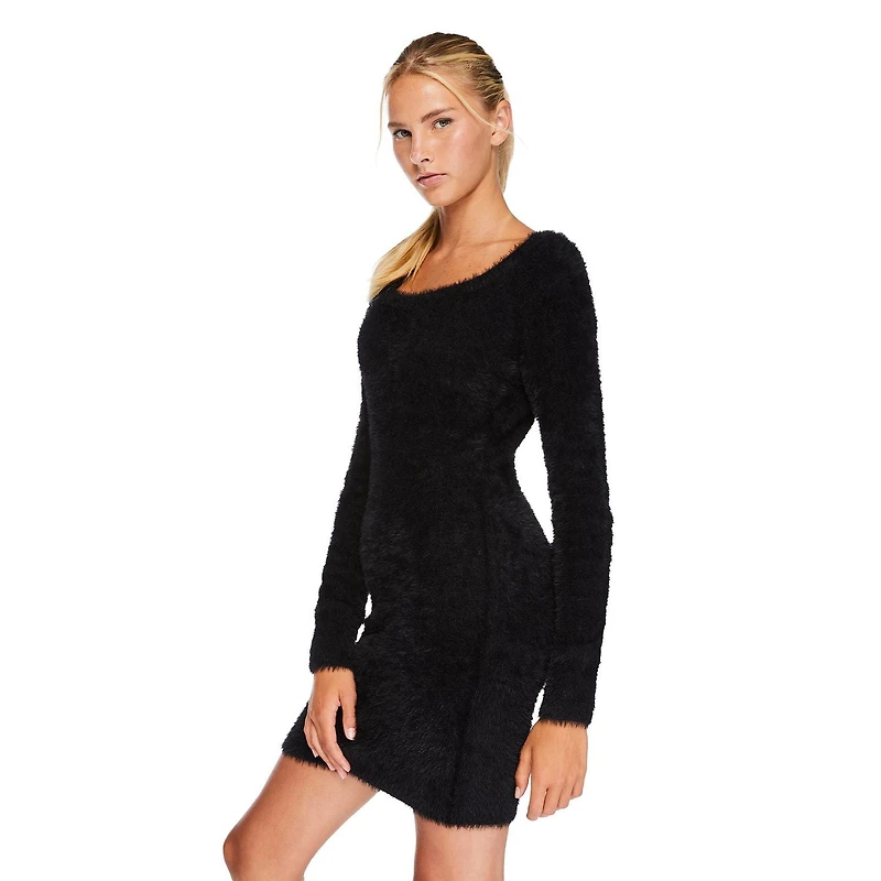 No Boundaries Women's Eyelash Sweater Dress
