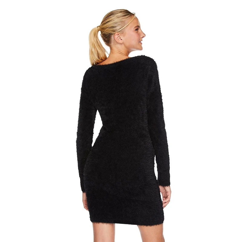 No Boundaries Women's Eyelash Sweater Dress