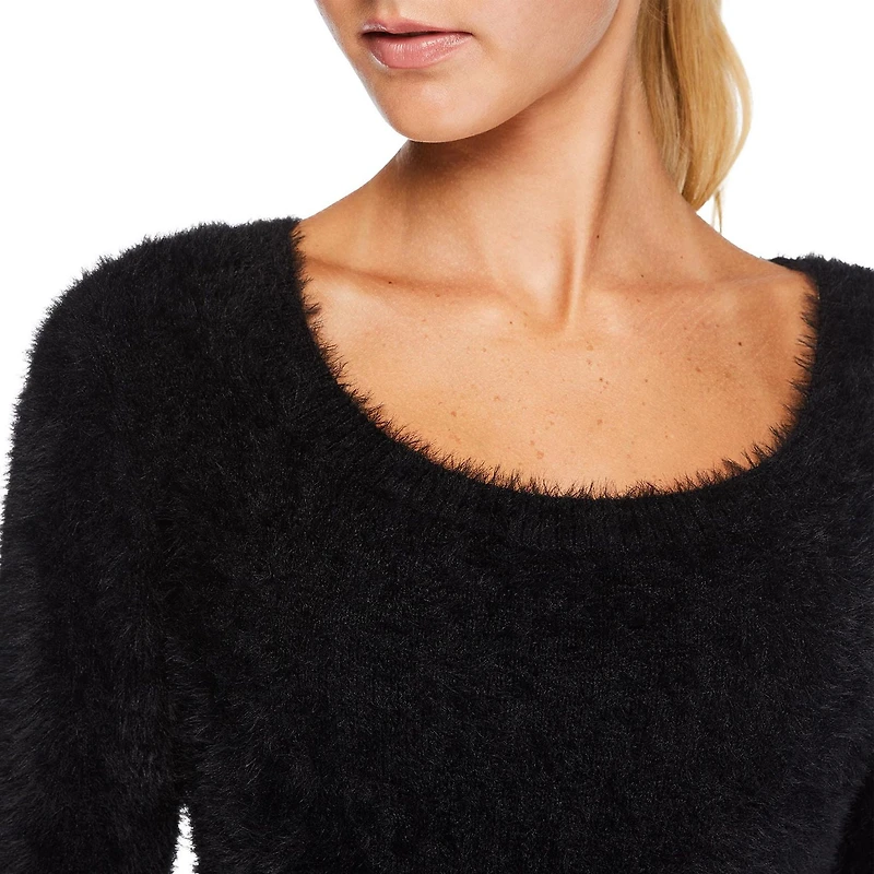 No Boundaries Women's Eyelash Sweater Dress