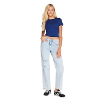 No Boundaries Women's Rib Baby Tee