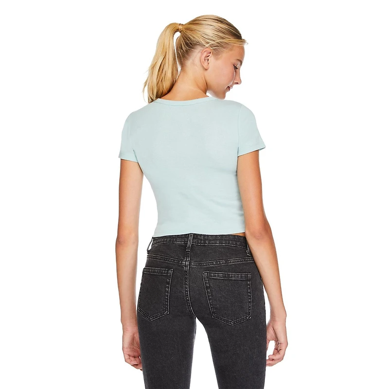 No Boundaries Women's Rib Baby Tee