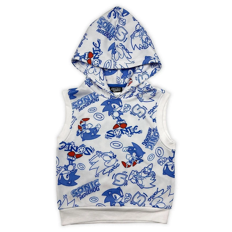 Sonic Débardeur à capuche en polaire pour garçon
