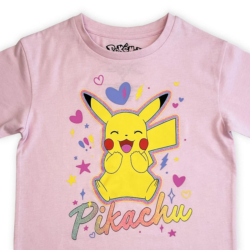 Pokemon T-shirt à manches courtes pour filles