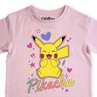 Pokemon T-shirt à manches courtes pour filles