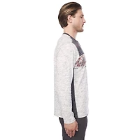 Dark Black Henley graphique à manches longues pour hommes