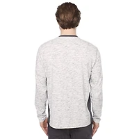 Dark Black Henley graphique à manches longues pour hommes