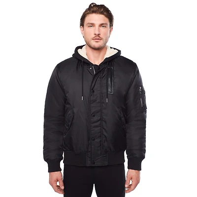 Manteau avec capuchon Dark Black pour homme