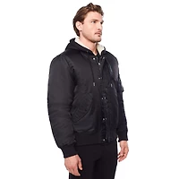 Manteau avec capuchon Dark Black pour homme