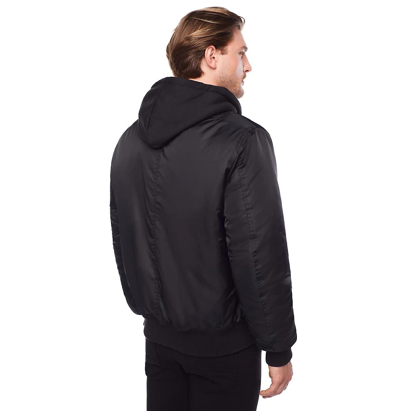 Manteau avec capuchon Dark Black pour homme