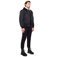 Manteau avec capuchon Dark Black pour homme