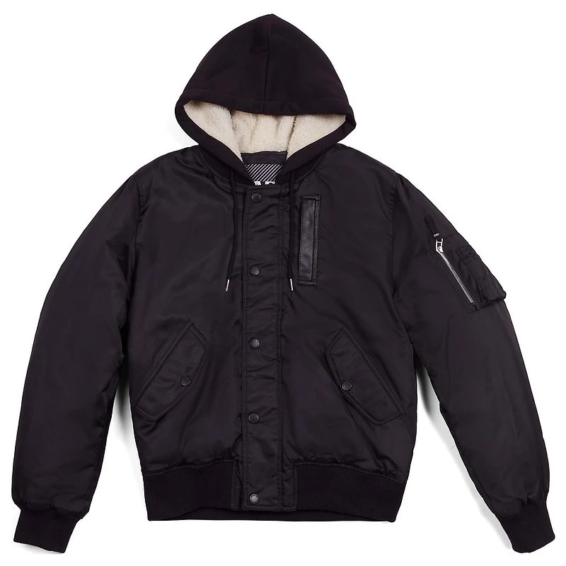 Manteau avec capuchon Dark Black pour homme