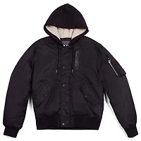 Manteau avec capuchon Dark Black pour homme