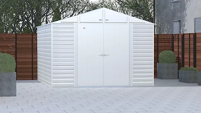 Arrow Select Steel Storage Shed Steel Storage Shed, 10x12, Flute Grey