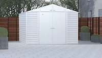 Arrow Select Steel Storage Shed Steel Storage Shed, 10x12, Flute Grey