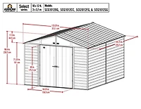 Arrow Select Steel Storage Shed Steel Storage Shed, 10x12, Flute Grey